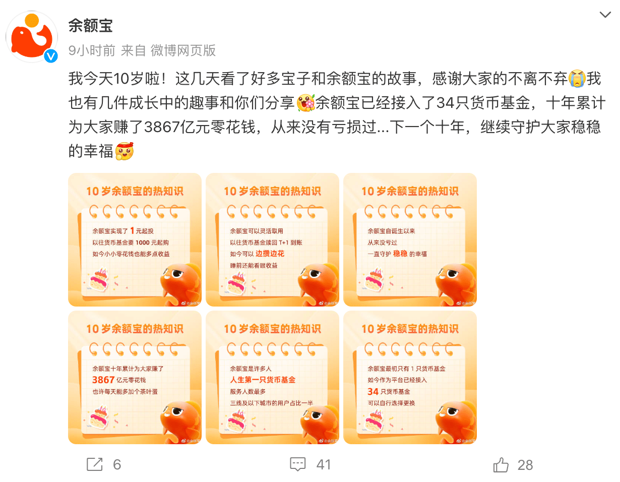 10岁的余额宝<strong></p>
<p>余额宝和理财通</strong>，和落寞的互联网理财