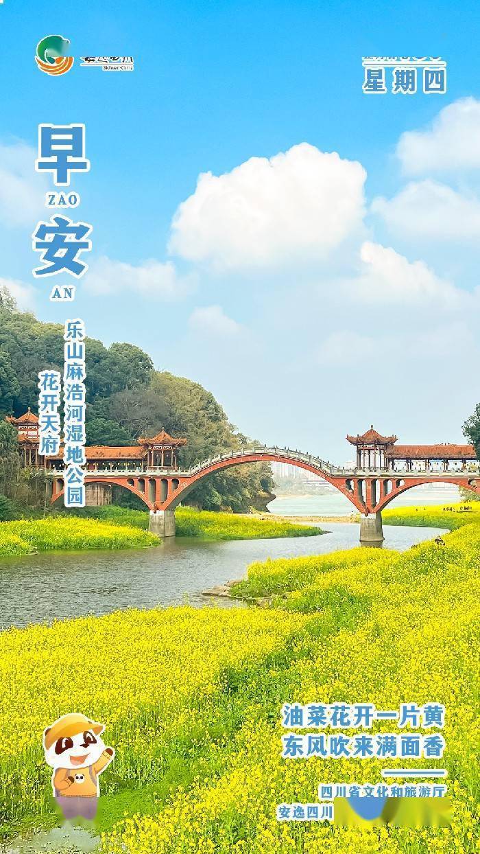 安逸四川日历海报｜​油菜花开一片黄<strong></p>
<p>安逸花</strong>，东风吹来满面香