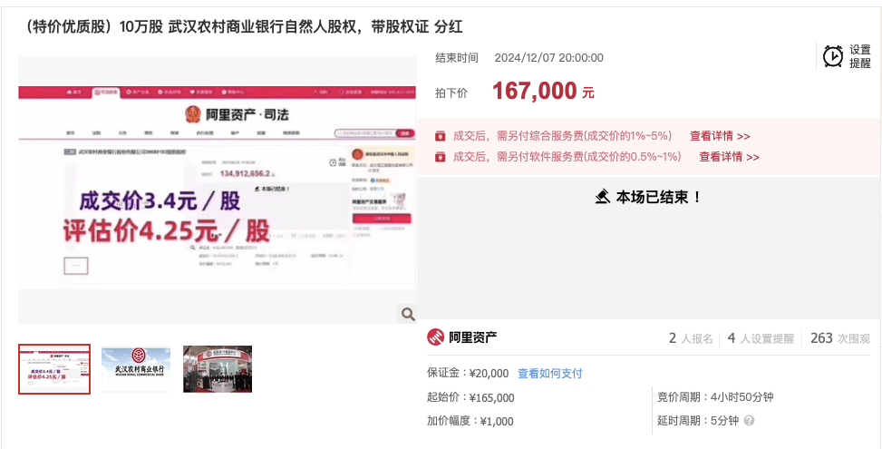 武汉农商行8万股1元起拍:真实性成疑<strong></p>
<p>币赛</strong>,内部人加价,外部人难捡漏?