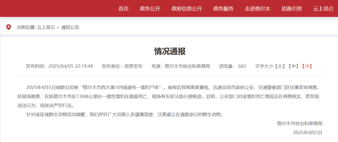 国道上发现雪豹尸体<strong></p>
<p>孪生币</strong>，疑似一级保护动物遭车辆撞击