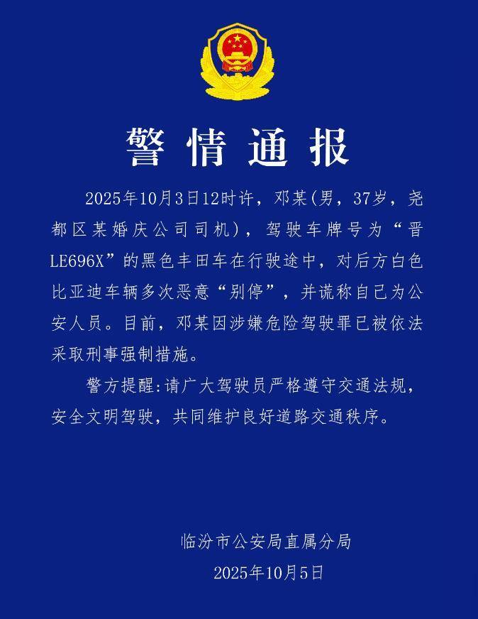 婚庆司机恶意别车后谎称自己是公安人员<strong></p>
<p>gxs币交易</strong>,涉嫌危险驾驶罪被采取刑事强制措施,律师:或被判处拘役并罚款