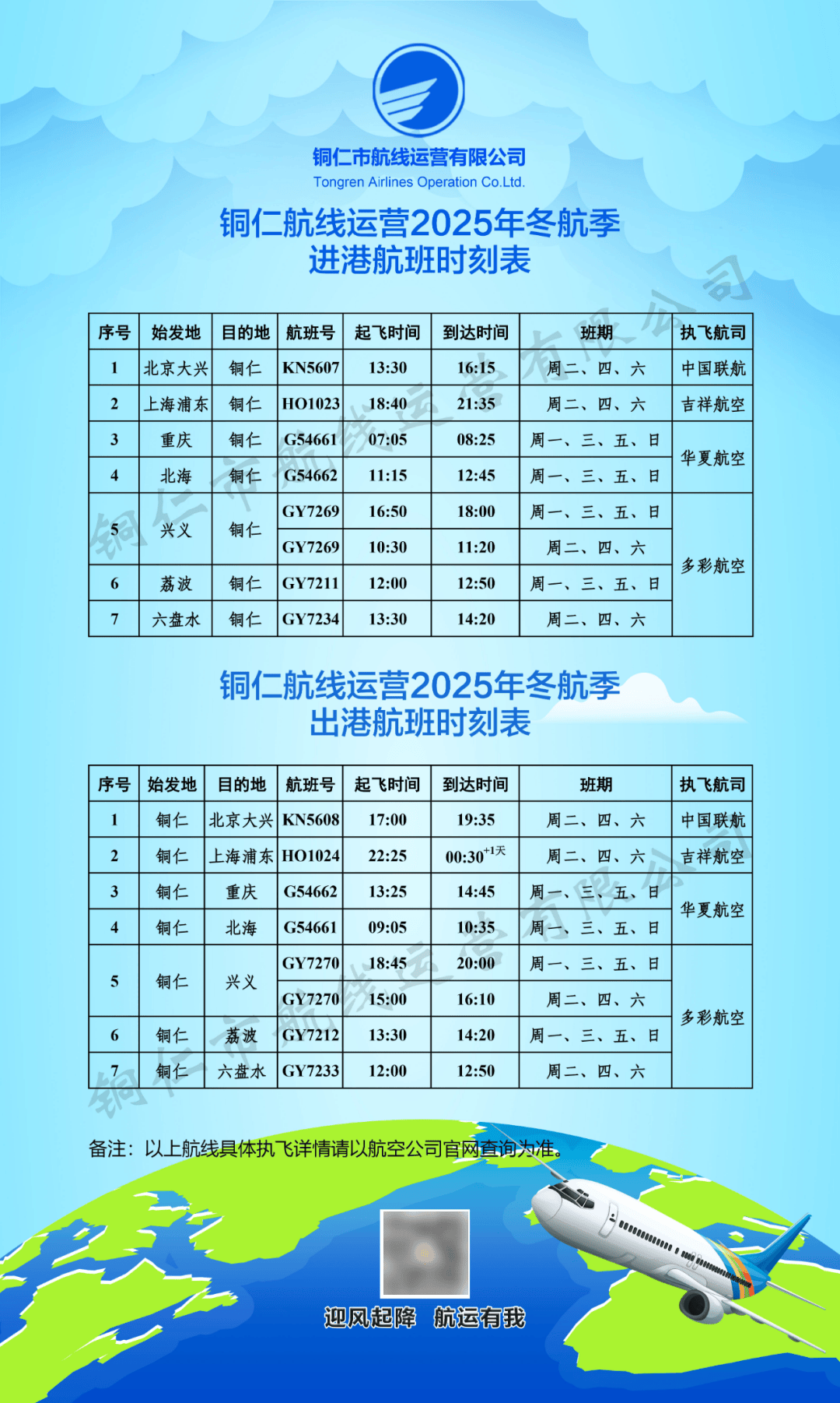 新航季<strong></p>
<p>ccr炒币</strong>！10月26日起铜仁执行冬航季航班计划