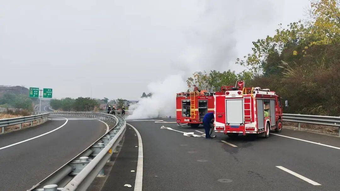四川高速上一汽车突发自燃!车内两人闻到异味后果断弃车<strong></p>
<p>ela币行情</strong>,成功逃生