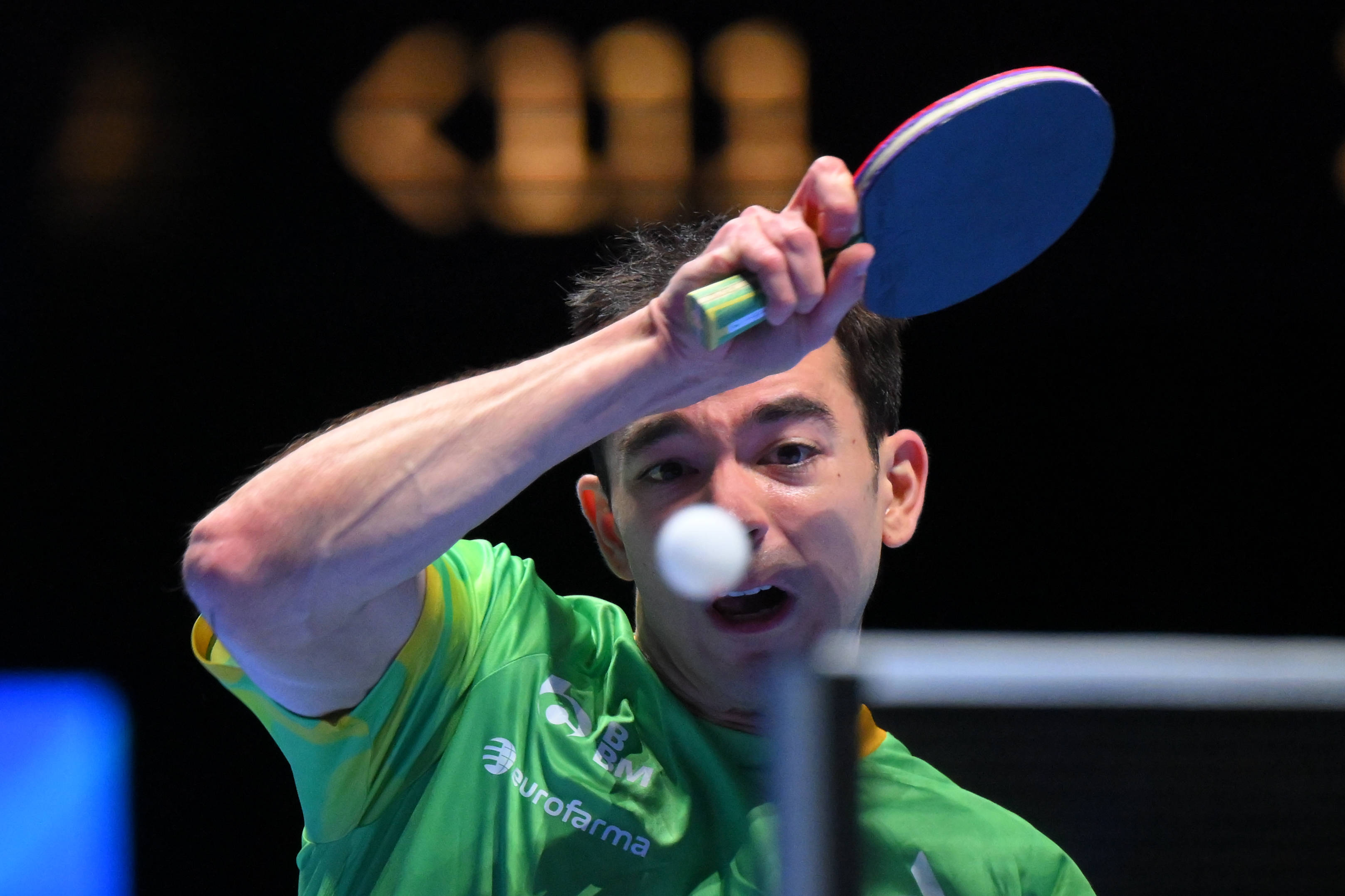 (体育)乒乓球——世界杯男单:雨果·卡尔德拉诺晋级四强